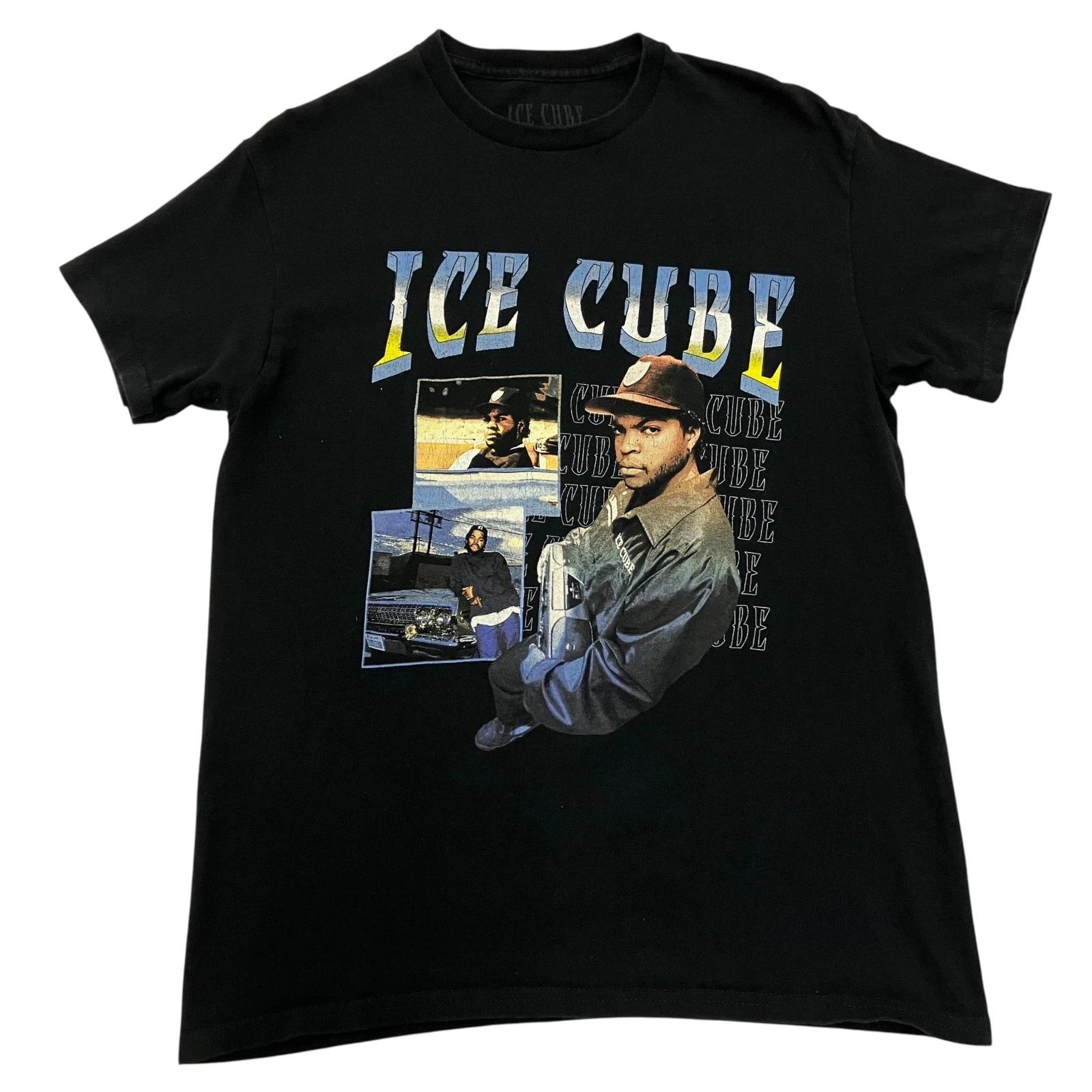 Ice Cube T Shirt Black Mens Medium Hip Hop West Coast Rap Graphic Tee NWA S
