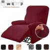 4Pcs/Set Solid Color Stretch Recliner Sofa Cover For Living Room Elastic Non Slip Armchair Covers All-Inclusive Couch Slipcovers