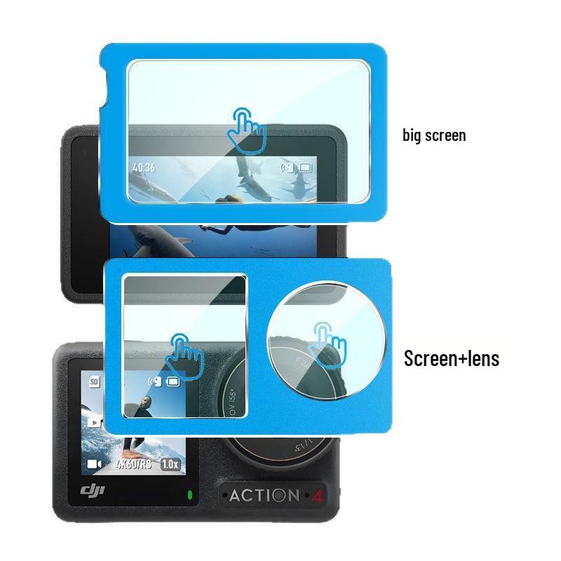 DJI Action5 Pro Tempered Glass Screen for Action4/3 Sports Camera