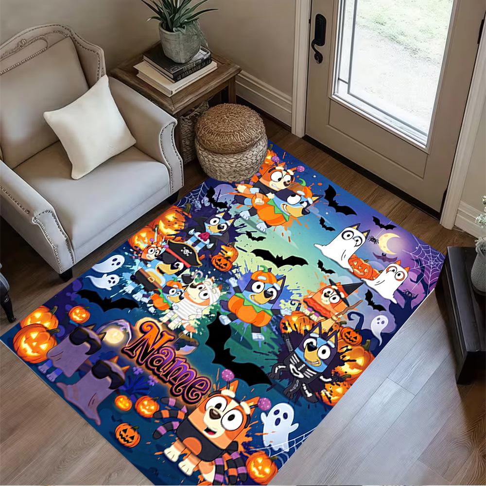 Paw Patrol Halloween Night Personalized Text Floor Mat Suitable for Bedrooms Foyer Dormitory Outdoor Antislip Carpet Decorate Offices