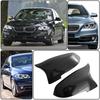 Carbon Fiber Black Rearview Mirror Cover Caps For BMW 2014-2018 F10 F11 5Series