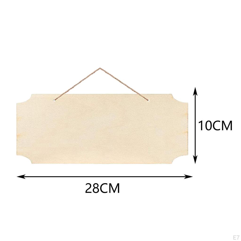 5-Pieces Hanging Wooden Plaques DIY Plain Slices