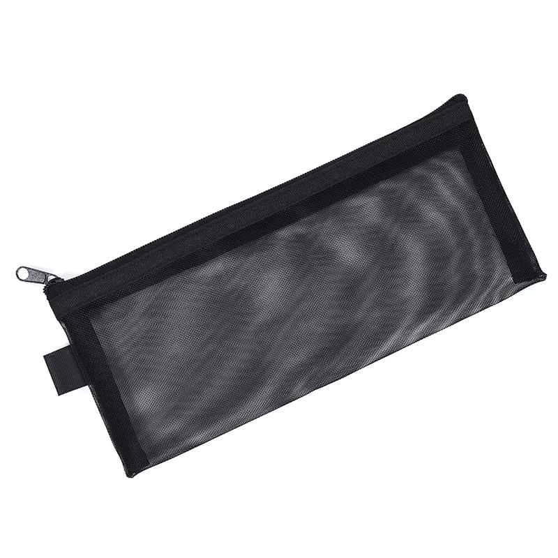 1Pc Transparent Mesh Pencil Case Office Student Pen Bag Pen Box Bill Storage Bag