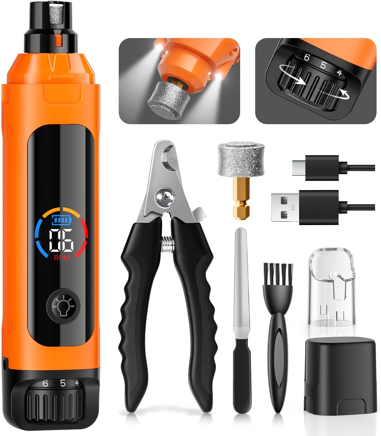 LCD LED Dog Toenail Grinder Home