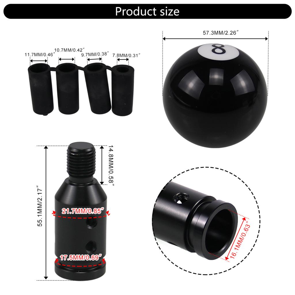 Car Gear Knob with Universal Adapter Manual Transmission Gear Knob Acrylic Gear Shifts Knob for Manual Transmissions