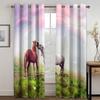 Representing the Success of the Horse 3D Digital Print Curtain Fabric Living Room Bedroom 90g Polyester Fiber Curtain Two Panels