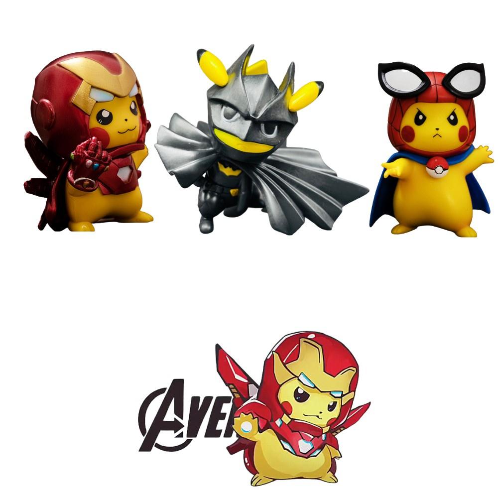 Marvel Avengers Infinity War Captain America Figure Collection Pikachu Ornament