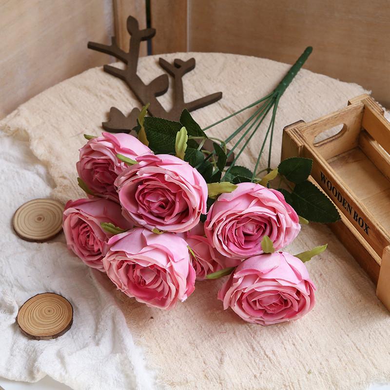 Rose Wall Decor Artificial Flowers For Wedding Home Photography With Silk Material