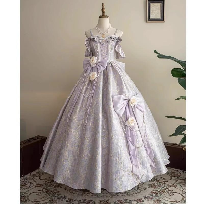 Rochie de seară Lolita Sens înalt Banchet Test de artă Performanță Fără mâneci Suspendor Talie înaltă Rochii de prințesă