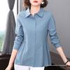 2025 New Style Mid-length Women's Long-sleeve Shirt for Spring and Autumn - Stylish Plus Size for Middle-aged Mothers
