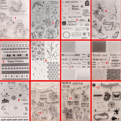Christmas Home Transparent Silicone Clear Stamps DIY Scrapbooking Album Paper Card Flower Animals Greeting Word Letter