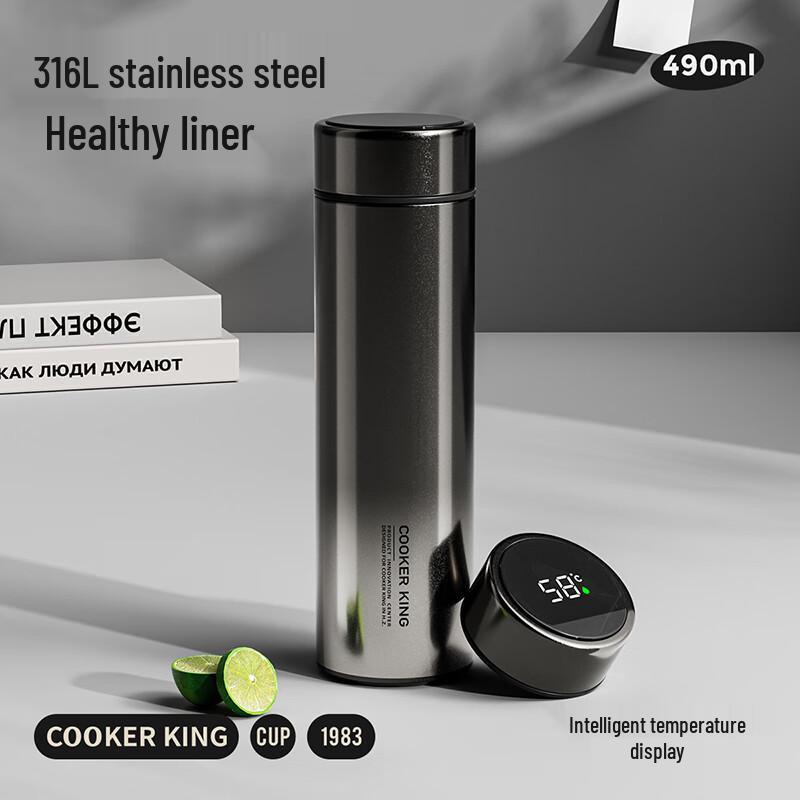 CooKing 316L Stainless Steel Smart Temp Display Tea Infuser Thermos