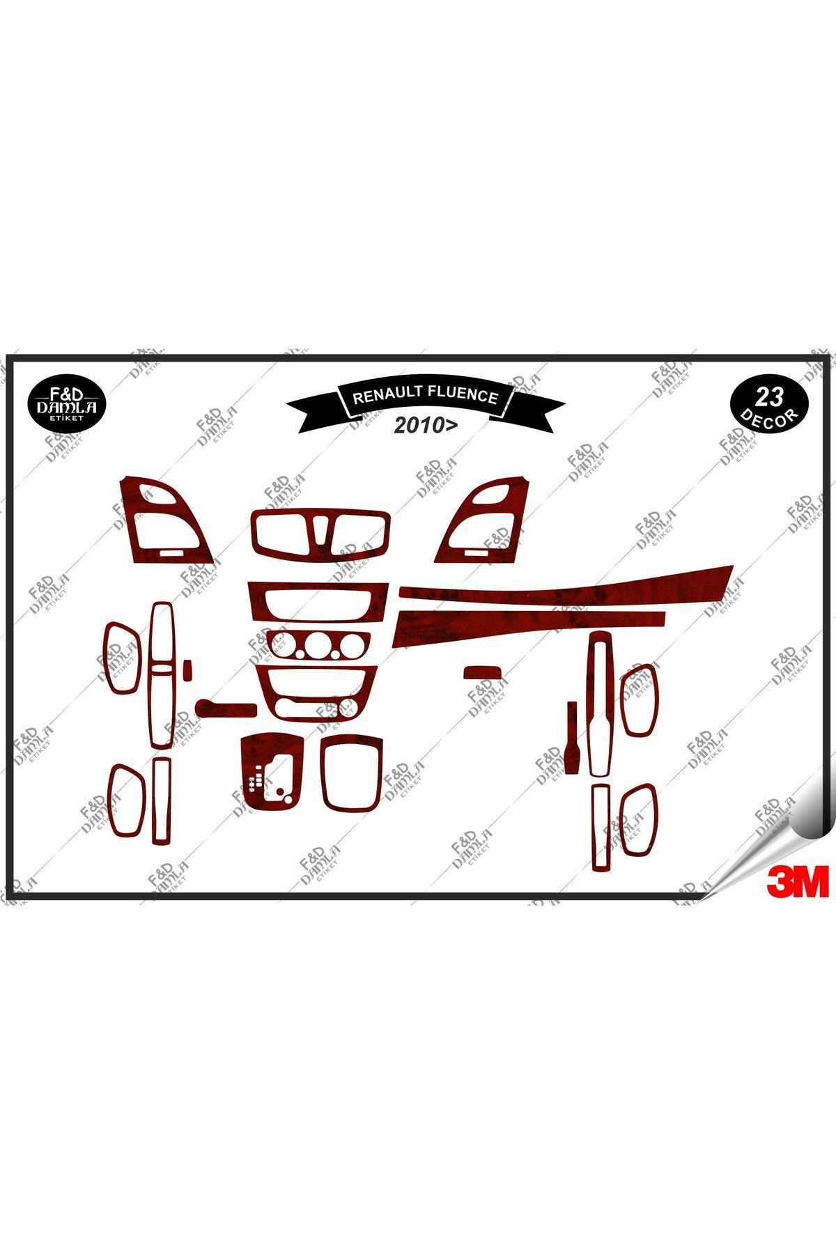 

Renault Fluance 2010 Torpido Konsol Trim Göğüs Maun Kaplama Set 23 Parça Maun