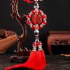 Faux Agate Double Pixiu Round Car Pendant for Interior Decor