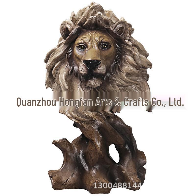 

Creative Faux Wood Eagle Head Ornament - Retro Office Decor Gift Lion