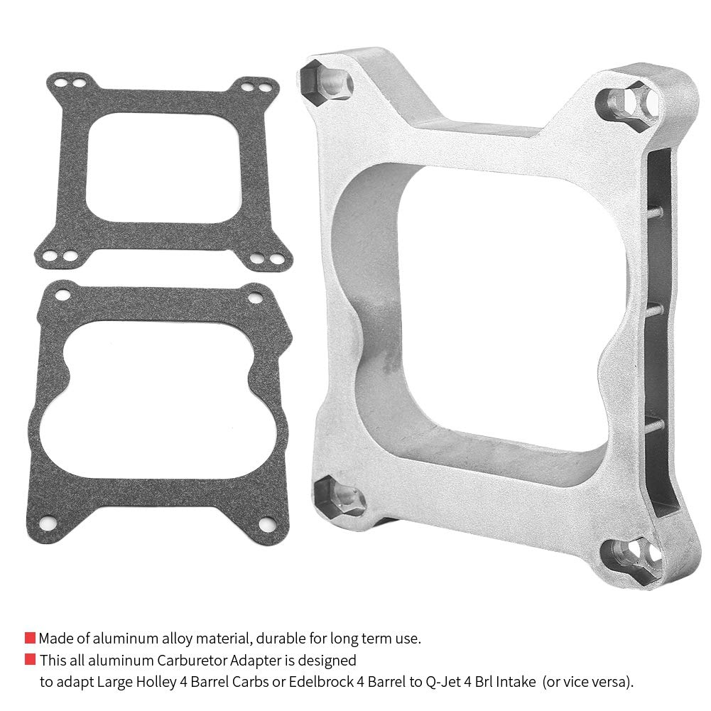 Qiilu Carburetor Mounting Gasket, 3/4" Open Carburetor Adapter 4bbl Quadrajet Manifold