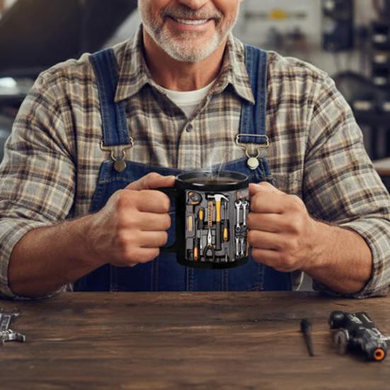 Mechanic Toolbox Ceramic Mug Large Capacity Coffee Cup Dishwasher & Microwave Safe Handcrafted Drinking