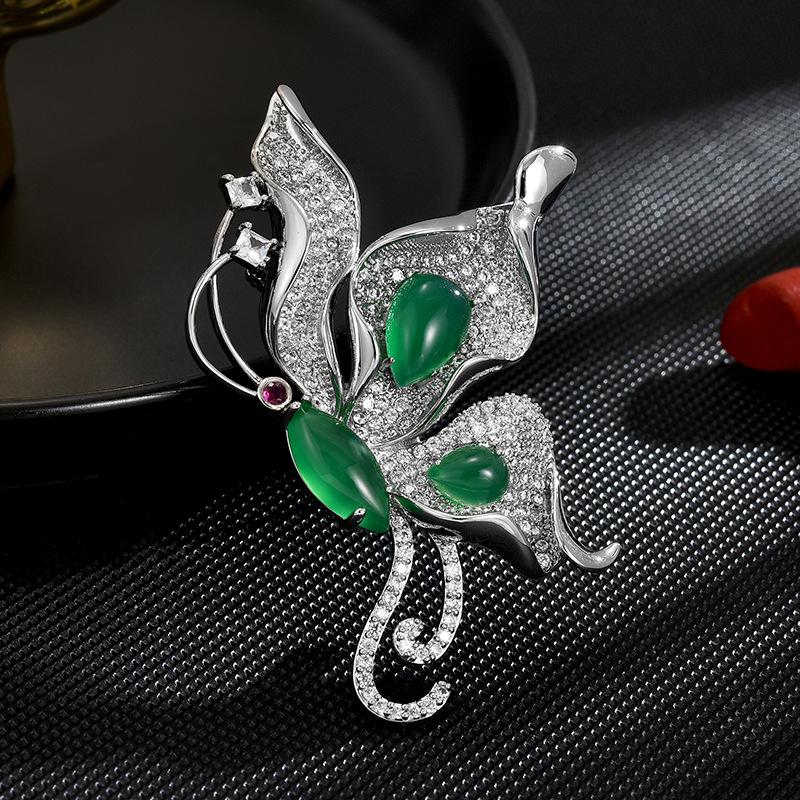 

Women s Light Luxury Design Elegant Inlaid Zircon Butterfly Brooch Fashionable And Versatile Niche Design Sense Brooch