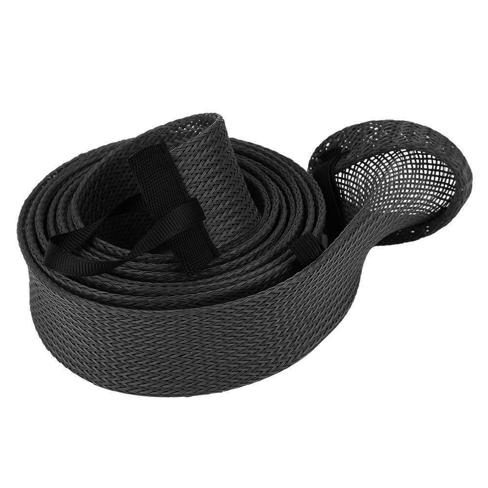 

Плетеный рукав, расширяемый чехол для удочки для литья, защитный чехол (черный)