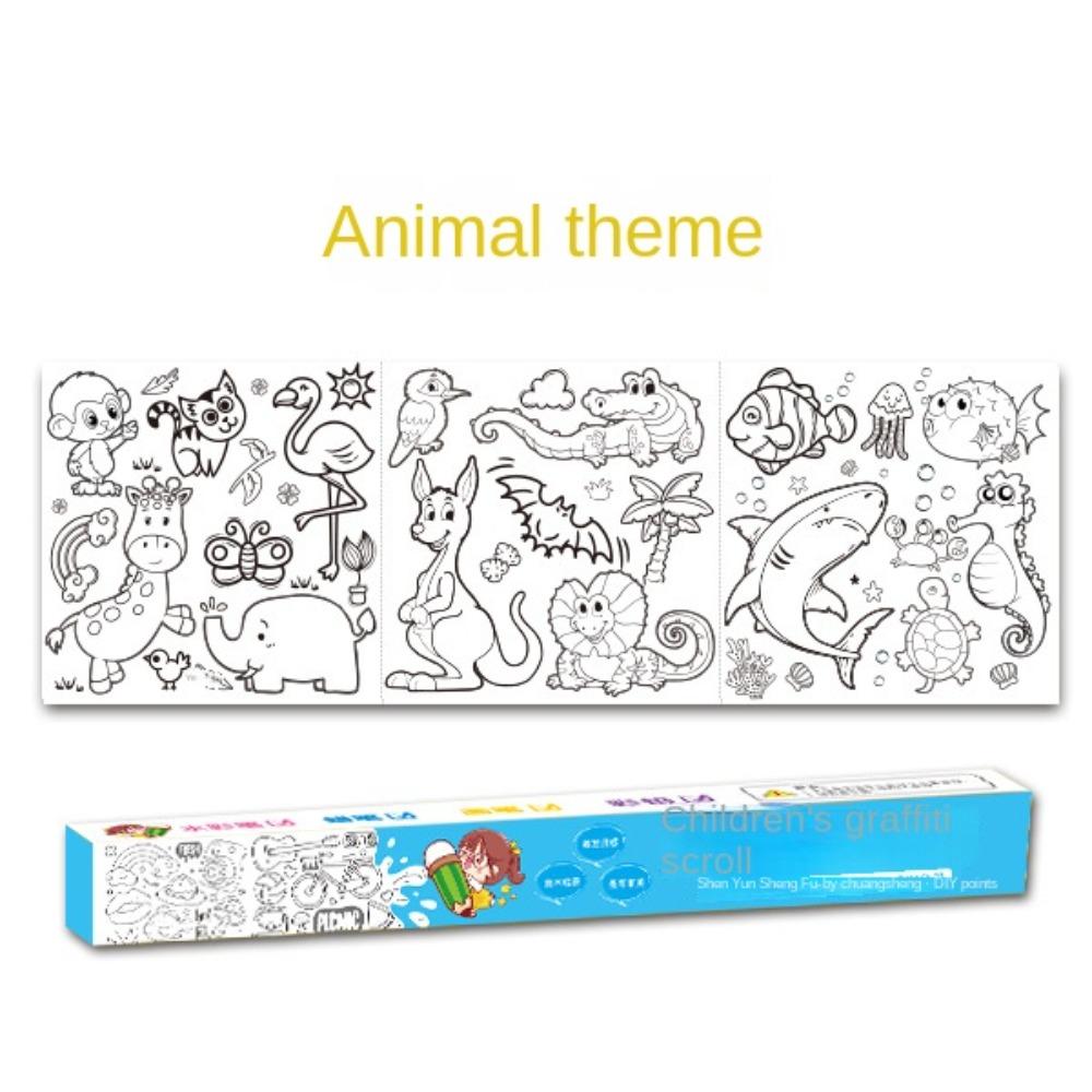 

Coloring Pages Animal Theme Painting Paper Graffiti Scroll Children Coloring Paper Drawing Roll C