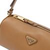 Prada Enamel Triangle Metal Logo Calfskin Shoulder Bag Women Shoulder Bag Brown 1BC239_2CYS_F03BH_V_OVO
