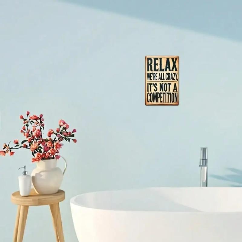 Vintage Funny Metal Wall Sign 20x30cm Relax A Little Crazy Home Decor