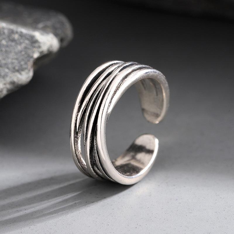 925 Sterling Silver Entangle Rings For Women Adjustable Ring Birthday Gift Jewelry Ladies Accessories Prevent Allergy