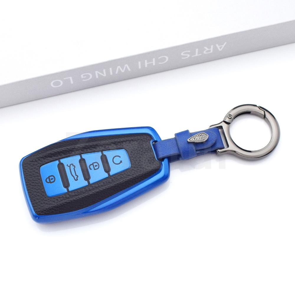Leather Car Key Cover Case For Geely Coolray Atlas Boyue Nl3 Emgrand X7 Ex7 Suv Gt Gc9 Borui Car Shell Holder Bag Accessories