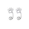 Cute Minimalist Cat Claw Cartilage Earring Mini Screw Back Hoop Fashionable Tiny Paw Studs For Women Stylish Jewelry