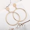1 Pair Drop Earrings for Women, Large Circle Draped Style Earrings, Small Face Enhancing Earrings for Daily Wear Casual Commuting