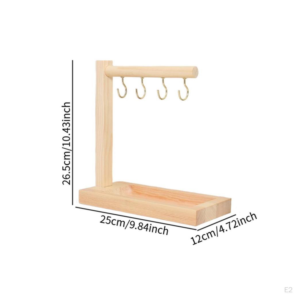 Bracelet Display Stand Wooden Jewelry Organizer Storage Shelf Countertop Freestanding Necklace