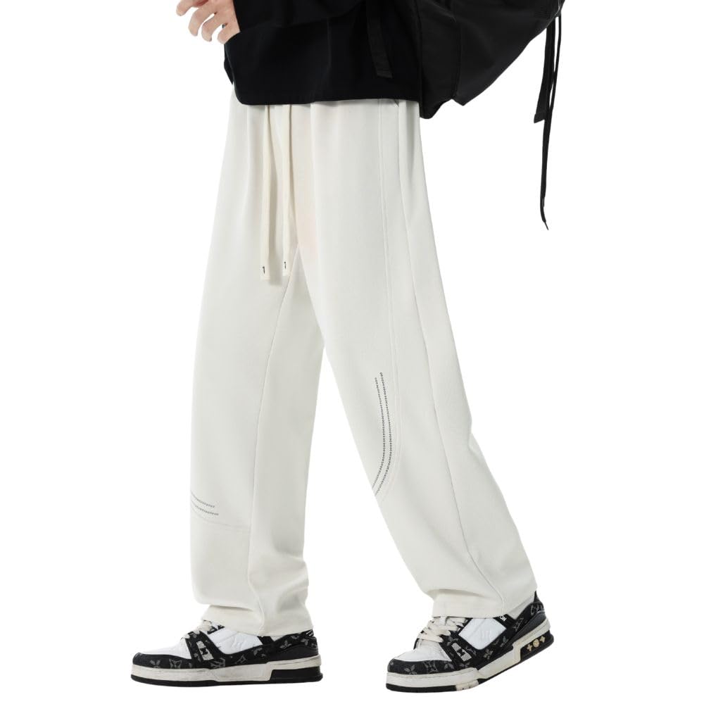 Aaronlive Casual Work Solid Straight Loose Simple Sports Stylish Fall Drape Casual Size 3XL Men's Spring/Autumn Pants, Pants, Color, Leg, Fit, Casual,