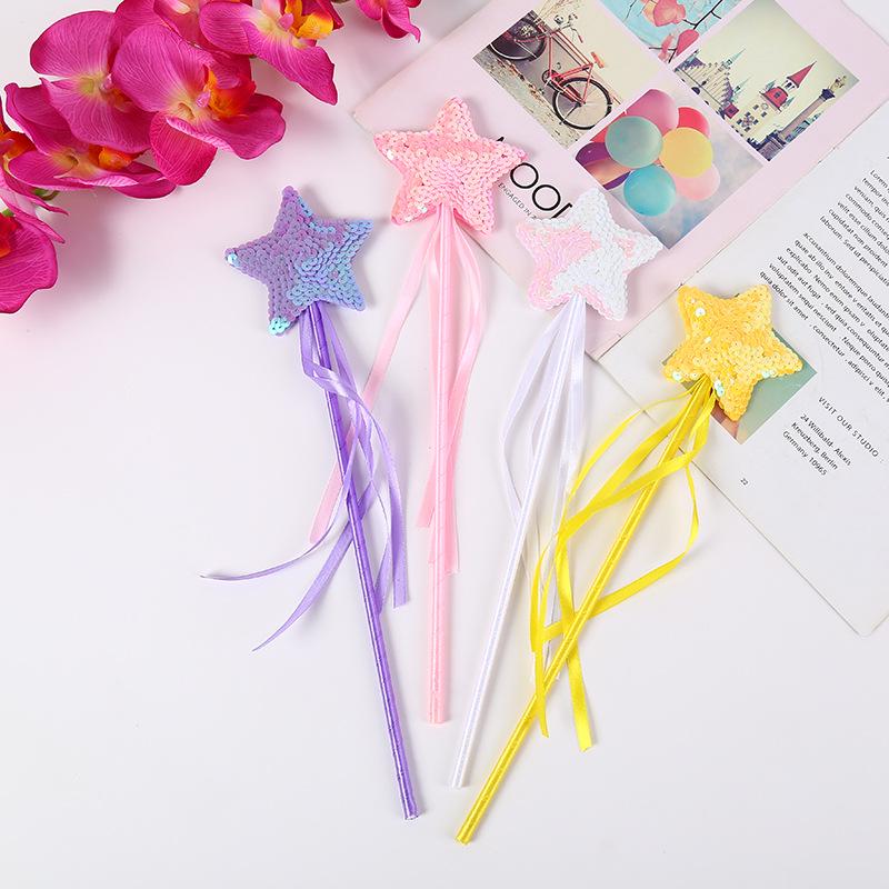 Fairy Star Magic Wand Cat Teaser with Feather for Kids