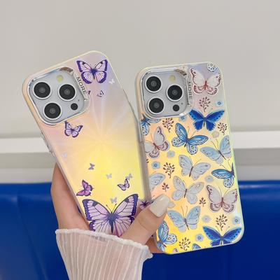 Papillon Laser Galvanisé pour Coque de Téléphone Portable Apple 16E pour IPhone15promax Personnalité Créative Nouveau Style