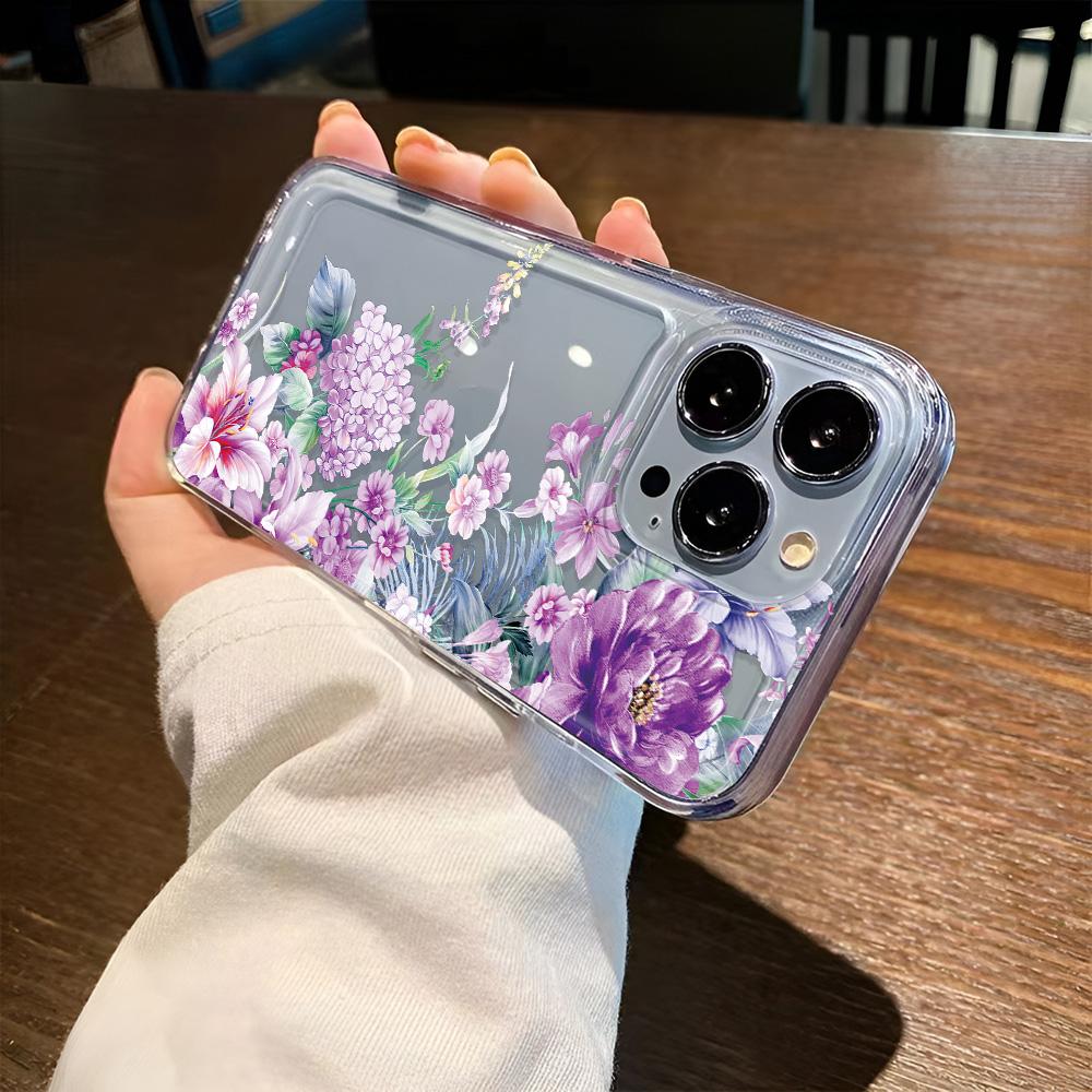Purple FLowes Phone Case Phone Protective Cover Phone Cases For iPhone 16 15 14 13 12 11 Pro Max 16E Cases Cover