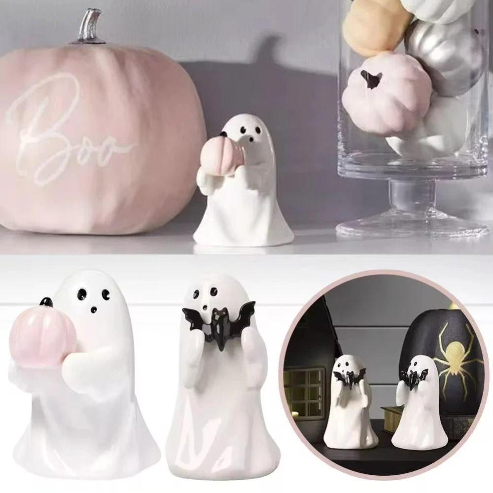 

Trinket Target Ghost Hugging Pumpkin Statue Halloween Decorative Figurine Home For Theme