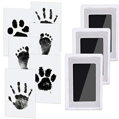 3 Piece Baby Print Set Baby Handprint and Footprint Clean Touch Ink Pad Baby Handprint Baby Skin Does Not Come Into Contact with Colour for Baby Show
