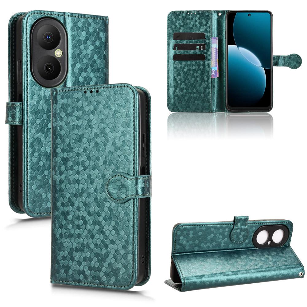 For Huawei Enjoy 80 Wallet Case Dot Pattern Imprint PU Leather Phone Cover