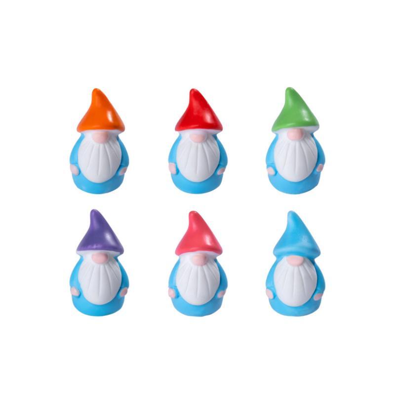 10Pcs Mini Resin Gnomes Statues Ornaments Random Color Cute Fairy Figurines For Miniature Garden
