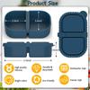 1Pack Reusable Silicone Snack Containers with Lids, Meal Prep Containers 2 Compartments, Portable Silicone Food Storage Box