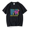 Mtv  Fingerprint 80s Vintage Unisex Black Tshirt Unisex Tshirts Retro Graphic T Shirts Cotton T Shirt Unisex Women Tees Tops