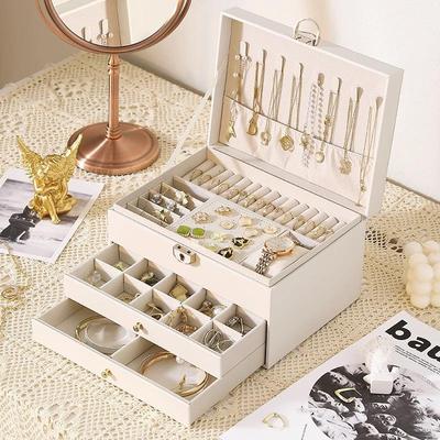 High-End Multi-Layer Drawer-Type Jewelry Box Household Large Capacity Earring Storage Organizer With Oxidation Finish