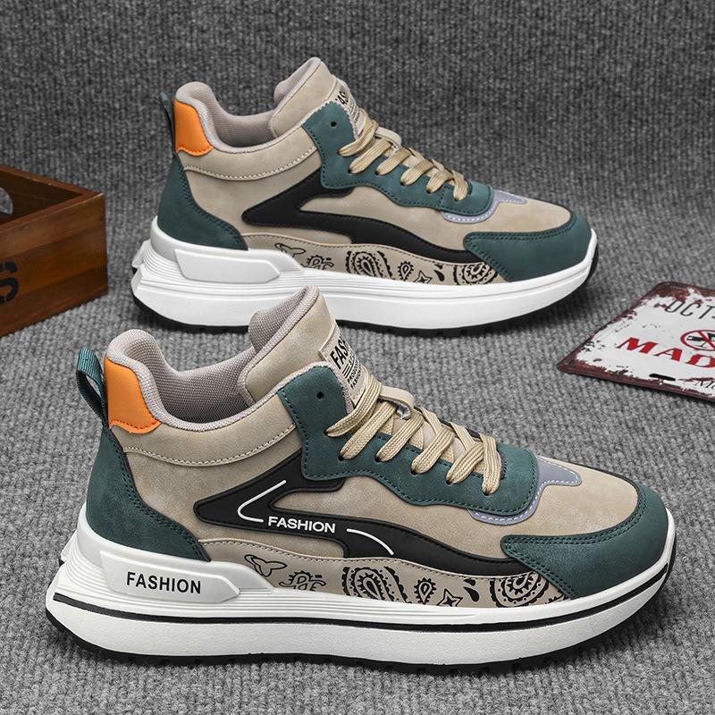 Men's shoes spring new high-top fashion versatile casual shoes men's thick-soled non-slip sneakers