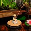 1 Ensemble Artisanat d'Aquarium Pêcheur Figurine en PVC Ornement de Pêche Pour Table Décoration de Pêche Accessoires de Maison de Poupée