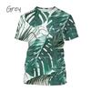 Monstera 3D Printing T-shirt Personality Plant Monstera Men's And Women's Fun Hip-hop Harajuku Unisex Couple T-shirt Tops
