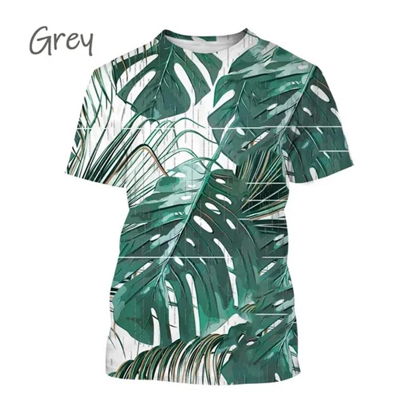 Monstera 3D Printing T-shirt Personality Plant Monstera Men's And Women's Fun Hip-hop Harajuku Unisex Couple T-shirt Tops