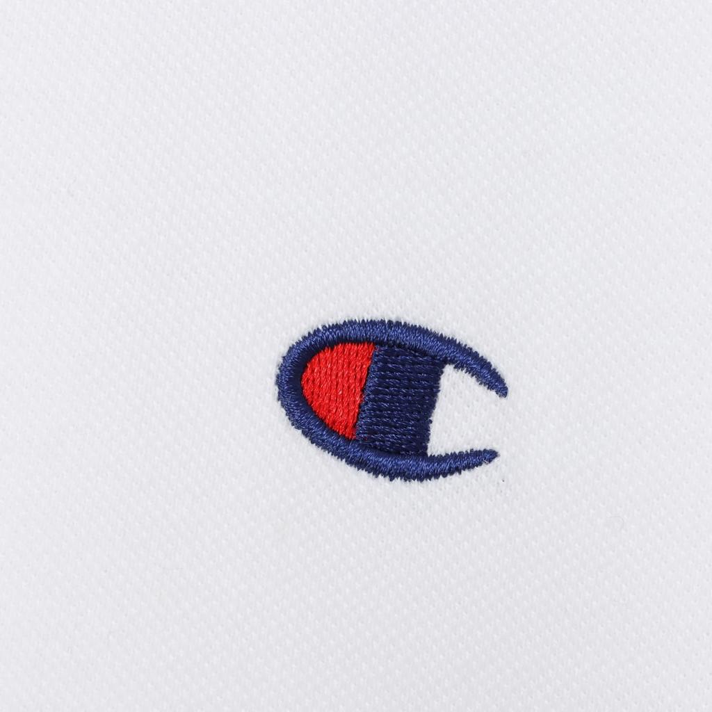 Champion Polo Short One Point Short Sleeve Polo 4L Shirt, Sleeve, 100% Cotton, Logo, Shirt, Basic, C3-Z358, Men's, White,