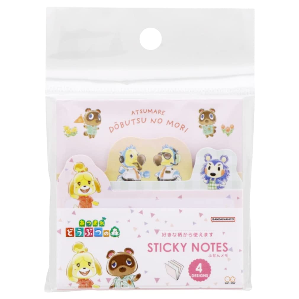 Sunstar Bungu Animal Crossing Sticky Notes Die-Cut Block Green