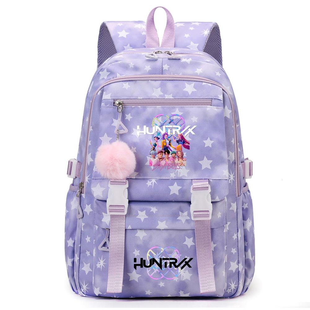 Cute Anime K-Pop Demon Hunters Printed Backpack for Teenager Student Girl Boy Bookbag Schoolbag Large Capacity Waterproof Travel Bag Gift Rucksak