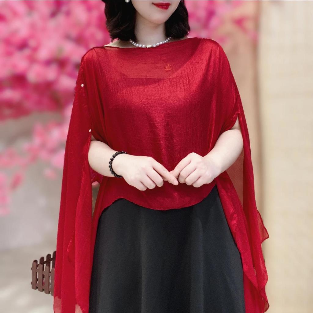 Summer Fashion Solid Color Sun Protection Silk Scarf Shawl for Women